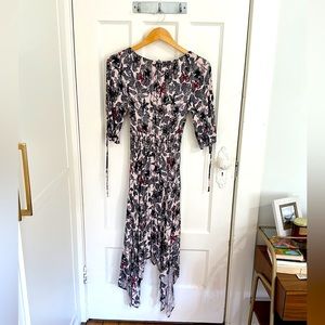 Maje Midi Dress with Handkerchief Hem
